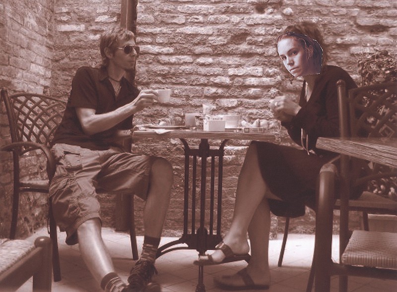 Breakfast in Venice,  I would also like to be -&nbsp; A work on jealousy, photocollage
