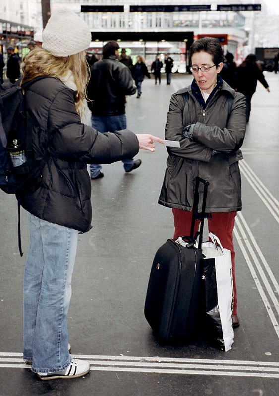 me distributing flyers in z&uuml;rich